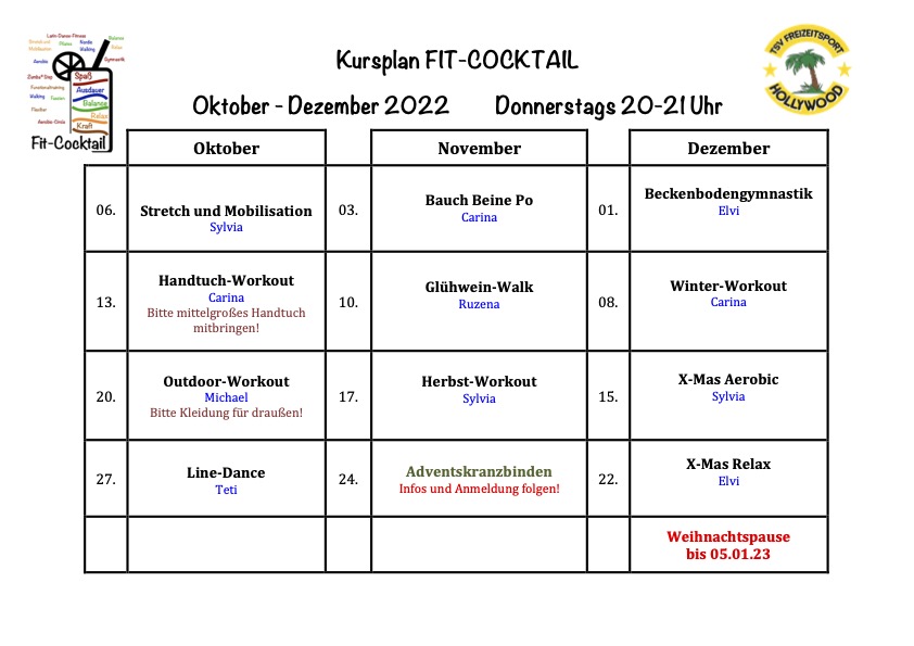 Fitcocktail Plan Oktober-Dezember2022